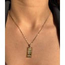 14 Ayar Zincirli Altın Külçe Kolye